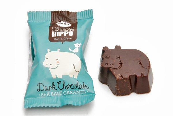 Hippos, Dark Chocolates, Fleur de Sel Caramel